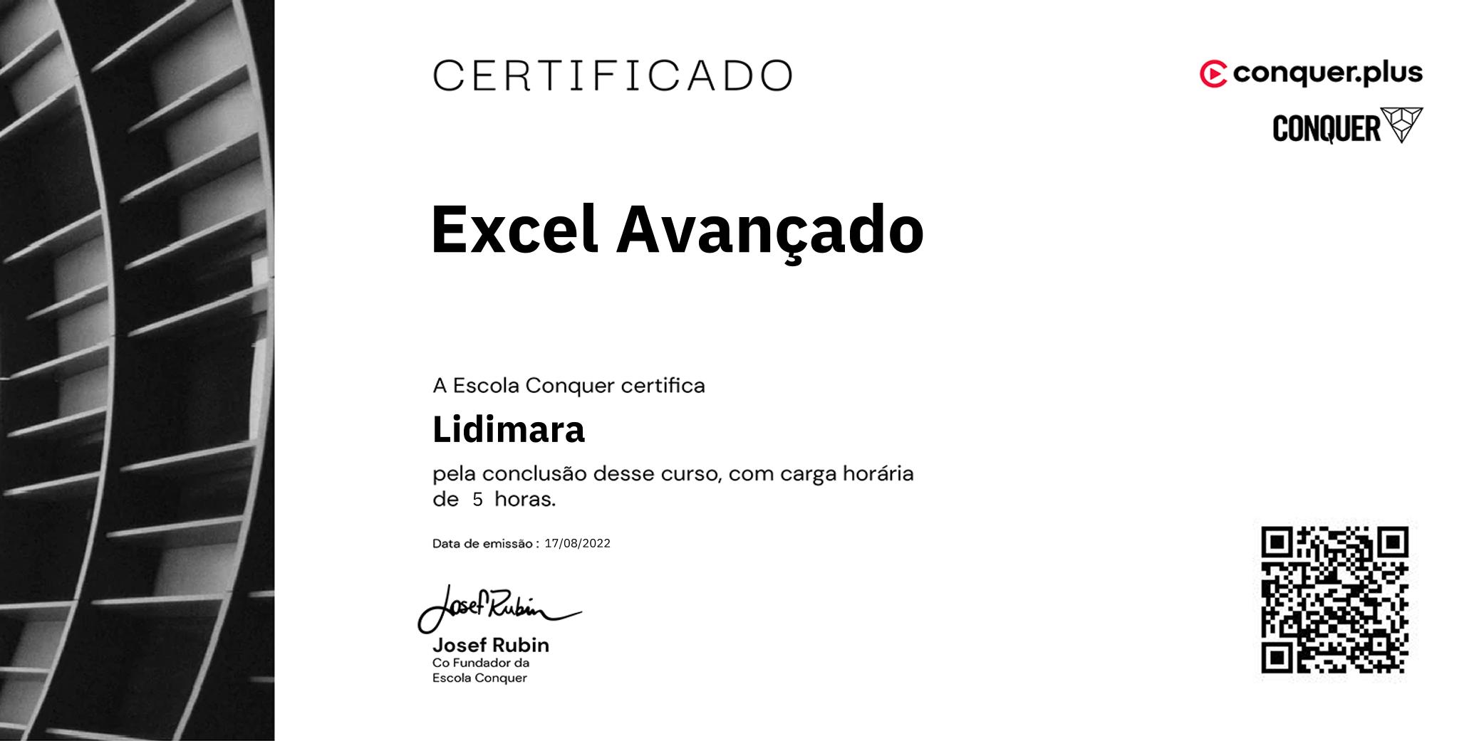 Certificado de Excel Avançado